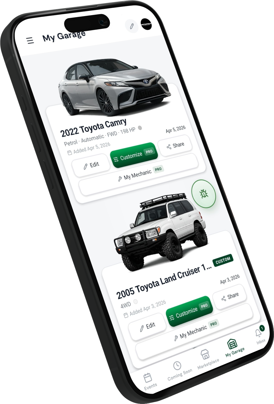 MotorBase Garage Screen